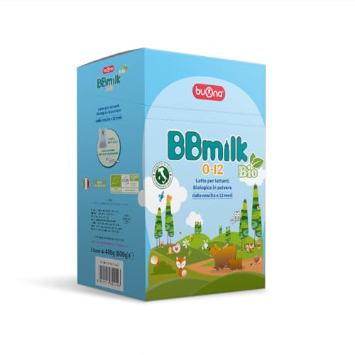 BBmilk Buona Latte in Polvere per Neonati BB Milk 0-12 Bio 2x400g, Indicato dalla Nascita fino ai 12 mesi, Qualora l’Allattamento non sia Possibile o Sufficiente, Formula Completa
