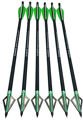 SHARROW 12pcs Flèches d'arbalète en Carbone 16 Pouces 17 Pouces Boulons d'arbalète avec Pointe de Flèche de Lame(16 inch)