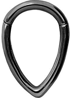 PIERCINGLINE Chirurgenstahl Clicker Tropfen Piercing Septum Tragus Helix schwarz 8 mm
