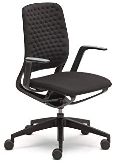 Sedus se:motion, Bürostuhl, schwarz, mit Armlehnen, Sitz- u. Rückenpolster in AIR KNIT anthrazit/schwarz, Kunststoff 950 - 1065 mm
