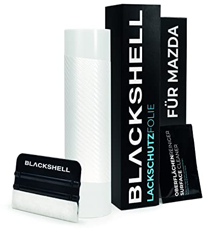 Blackshell® Ladekantenschutz Folie passend für Mazda CX-5 | Typ KF | Bj. ab 2017 Carbon weiß - passgenauer Stoßstangenschutz inkl. Set für Folierung