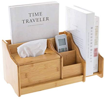 Organiseur Bureau Rangement de Dossiers Bureau Bibliothèque de bureau en bois Organisateur de Bureau avec tiroir extensible courrier Sorter bureau Organisateur 3 Pen Crayon Compartments Support de tél