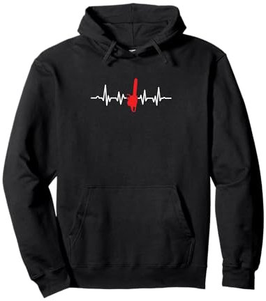 Kettensäge Herzschlag Holzfäller Holz Stabschläger Geschenk Pullover Hoodie