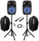 Vonyx VPS082A 8 Bluetooth Active Party Speaker Kit with Microphone, Built-In Light Show, Tripod Stands & Carry Bags – Ideal for Home Audio, Pub Events, Man Caves & Small Gatherings