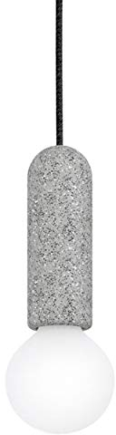 EGLO Pendelleuchte Giaconecchia, 1 flammige Schnurpendel Hängelampe Vintage, Hängeleuchte aus Stahl und Terrazzo in Anthrazit, Grau, Esstischlampe, Wohnzimmerlampe hängend mit E27 Fassung