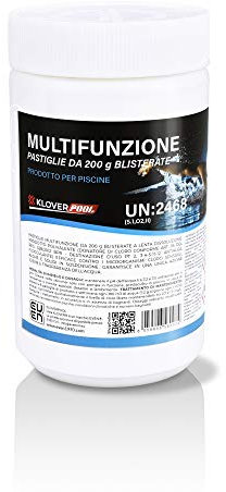 EVEN Multifunzione 1KG Pastiglie Blisterate da 200g A Lenta Dissoluzione, Disinfettante, Antialga, Flocculante, Chiarificatore Linea KLOVERPOOL