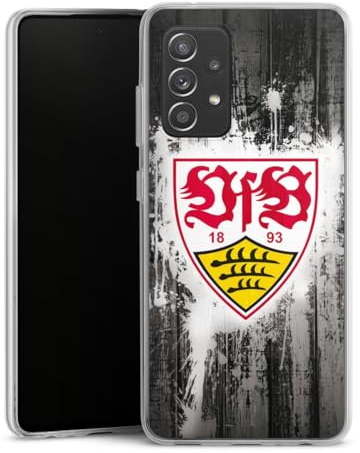 Silikon Hülle kompatibel mit Samsung Galaxy A52 Case transparent Handyhülle VfB Stuttgart Offizielles Lizenzprodukt Bundesliga