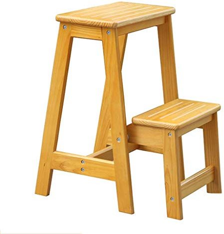 Sywlwxkq Escabeau Pliant portatif escabeau Pliant Chaise d'escalier sièges échelle en Bois escalier escabeau Double Usage Escalade élargie sécurité Multifonction Portable transformant pour