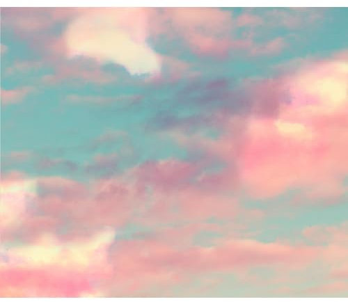 decomonkey Fototapete Abstrakt 350x256 cm Tapete Fototapeten Vlies Tapeten Vliestapete Wandtapete moderne Wand Wandbild Schlafzimmer Wohnzimmer Himmel Wolken Rosa Blau Bunt Modern