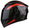 Motorrad Integralhelm Street Bike Helm, DOT/ECE Zugelassener Motorradhelm Mit Sonnenblende Und Bluetooth Space, Motorrad Moped Racing Helm Für Herren Damen,Red e,L
