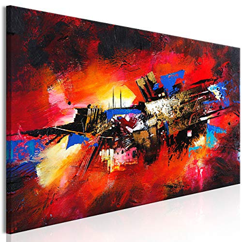decomonkey Akustikbild Abstrakt 135x45 cm 1 Teilig Leinwand Modern Bilder Wandbilder XXL Schallschlucker Schallschutz Akustikdämmung Wandbild Deko Leise