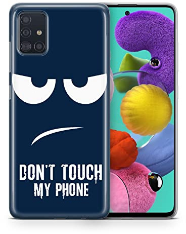 König Design Handyhülle kompatibel mit Samsung Galaxy S21 Silikon Case Hülle Sturzsichere Back-Cover Handyhülle Dont Touch My Phone Blau