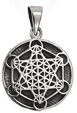 Kiss of Leather Metatrons Würfel Anhänger aus 925 Sterling Silber, Si. 426