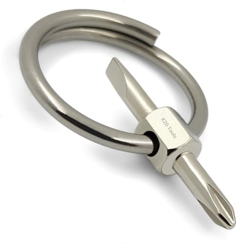 Keychain Screwdriver - Tiny Bit with Phillips and Flat Head - Small Pocket EDC Tool (P1)