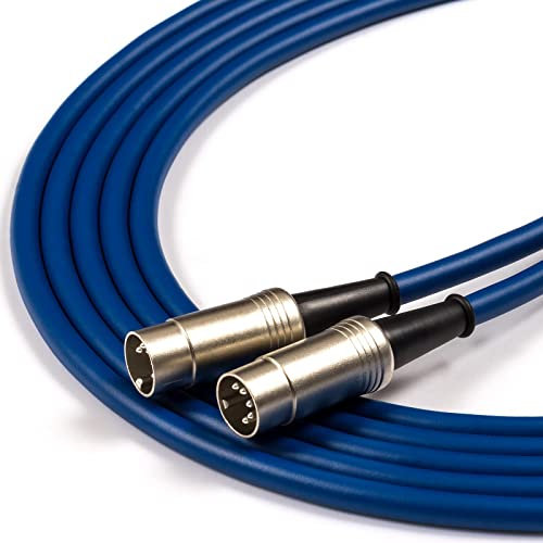 Midi DATA Cable. Keyboards, Korg, Roland, Novation Synth 5 Pin Din Lead [3m, Blue]