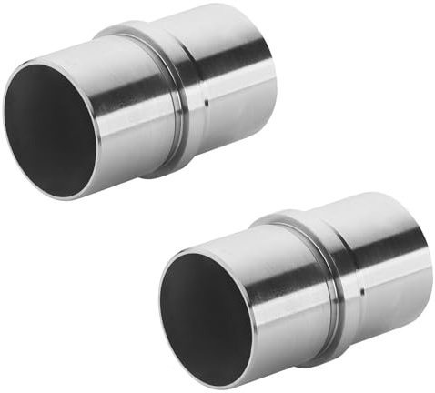 SOTOOLS 2 x Rohrverbinder gerade, Edelstahl, Außen-Ø 42,4 mm | Rohrverbinder für Handlaufrohre.