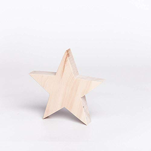 WOODS Holzstern Zirbe - attraktive Dekoration aus Holz handgefertigt in Bayern I Holzstern zum hinstellen - gemütliche Advent & Weihnachtsdeko für Fenster Flur Tür & Co I Holzstern groß (30cm)