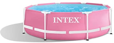 Intex 28292NP - Kit de Piscina Tubular Redondo Metal Marco Pink/Rosa (Ø) 2,44 x 0,76 m