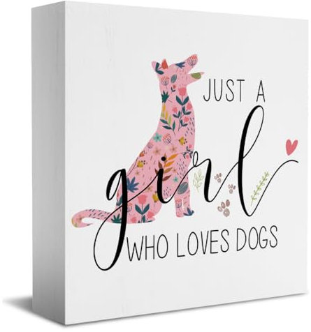Funny Dog Mom Gifts: Wooden Box Sign for Dog Lovers - Cute Wooden Plaque Box Sign for Women, Girls Room, Home Decor