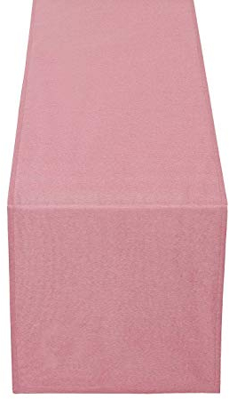 Chemin de table - Aspect lin - Rectangulaire - 40 x 100 cm - Vieux rose - Lavable - Imperméable - Protection anti-taches - Facile d'entretien - Avec bord ourlet