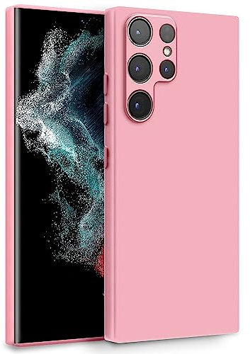 MyGadget Cover per Samsung Galaxy S22 Ultra - Custodia in Silicone Morbido a Doppio Strato – Case con Protezione Fotocamera & Fodera Interna Antigraffio - Rosa Chiaro