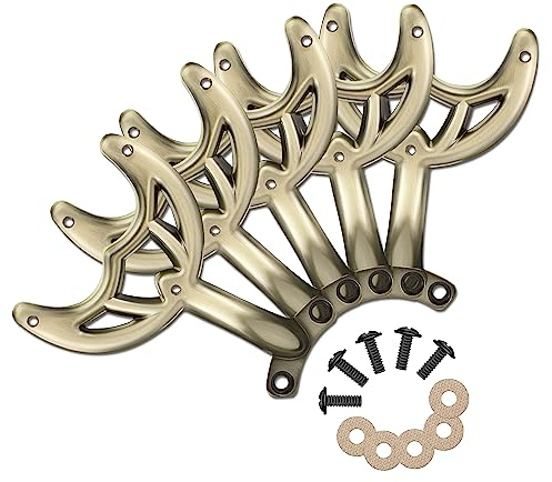 Dreyoo 5 Pack 42'' Ceiling Fan Blade Arms Replacement Compatible with Westinghouse Lighting 7740200, with 15 Pcs 1/2'' Mounting Screws, Antique Brass Fan Blade Arms, Easy to Install