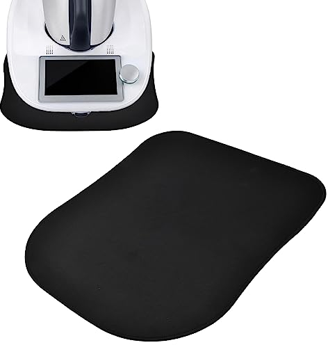 Vesaneae Almohadilla Deslizante Compatible con Thermomix TM6 TM5 TM21 TM31, 35 x 30 cm, 3 mm de Espesor, Tabla Deslizante para Thermomix, Alfombrilla Deslizante para Robot de Cocina, Negro