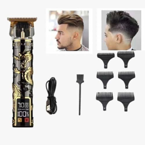 HealthyMoov tondeuse à cheveux HOMME portable rechargeable USB qualité professionnelle soin domicile salon de coiffure (Premium or noir)