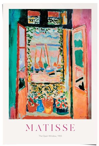 REINDERS Poster, Matisse - window, Wohnzimmer, Poster, Wanddeko, Room Decor, 150 gr. glänzend Bilderdruckpapier, Mehrfarbig, 91,5x61cm