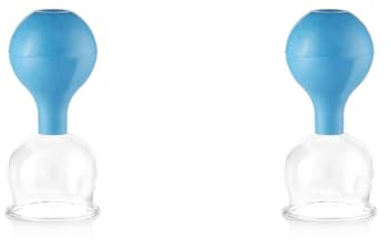 pulox Schröpfglas aus Echtglas inkl. Saugball in Blau, 62 mm (Packung mit 2)