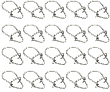 PATIKIL #0 Angeln Schloss Druckknöpfe 50 Pack Edelstahl Angeln Klammern Schnelle Wechsel Angelköder Haken Verbinder Angeln Gerät Kit für Süßwasser Salzwasser Angelgeräte(0.35x0.2)