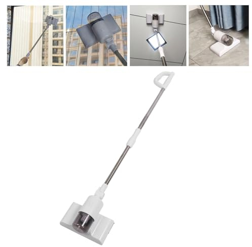 Rechargeable Window Vac, Cordless Power Window Vacuum Cleaner Set, Handheld with Extension Pole Window Squeegee Electric Cleaning Tool for Windows, Tiles, Mirrors