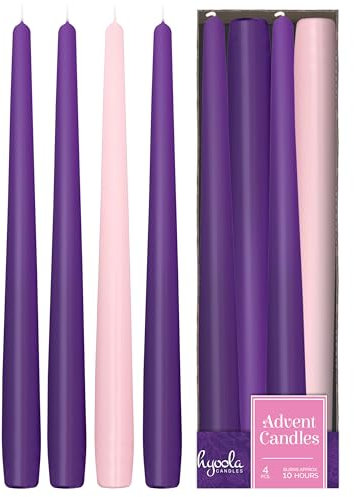 Hyoola Advent Candles Set of 4 - Made in Europe Christmas Advent Candle Set - 300 mm (12 Inch) Advent Wreath Candles