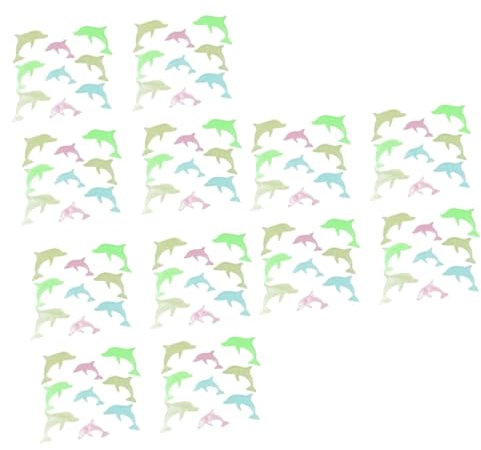 HEMOTON 108stücke Leuchtende Delfin-wandsticker Fluoreszierende Wanddeko Für Kinderzimmer Diy Wandaufkleber Bunten Farben Für Schlafzimmer Und Wohnzimmer