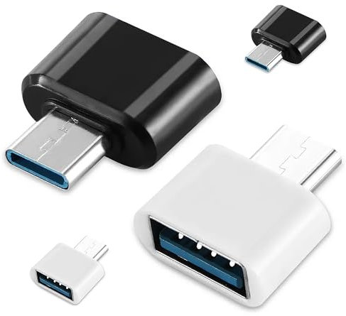 esess USB C to USB Adapter (4 PACK), USB-C Male to USB Female Adapter Compatible with iPhone, iPad, MacBook, Android, Windows and More Type C or Thunderbolt 3 Devices, Black & White