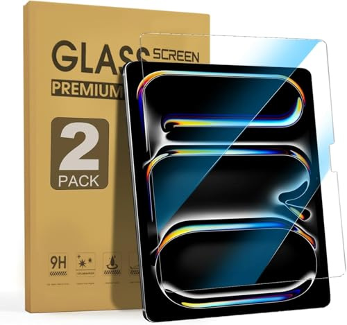 zenrich iPad Pro 13 M5/M4 Anti Blue Light Screen Protector 13 2025 | [2 Pack] Tempered Glass, 9H Hardness, HD Clear, Scratch Resistant, Bubble Free