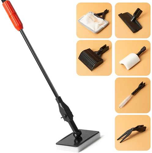 Amviner Aquarium Glasreiniger, 7 in 1 Algenentferner für Fischtank, Aquarium Reinigungsset mit langem Griff, Aquariumnetz, Algenschaber, Schwammbürste