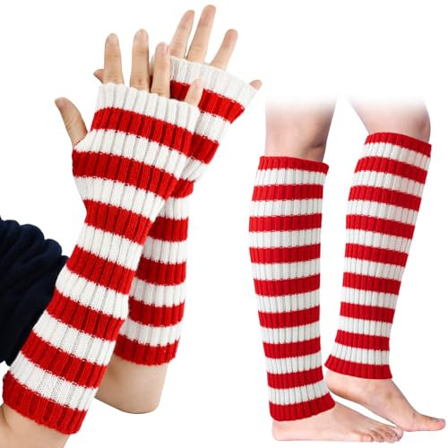 DTYGUIXE Warme Stulpen, Mädchen Warm Beinwärmer, Winter Leg Warmers, Gestrickte Beinstulpen, Overknee Strümpfe, Damen Kniestrümpfe für Radfahren, Skaten, Bergsteigen, Wandern, Outdoor-Sport