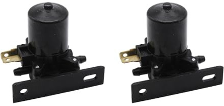2 pcs/set SHLPDFM Black 12V Inline Output Universal Windscreen Washer Pump Window Wiper Water Liquid Pump Motor Universal For Car Van Bus Truck & More