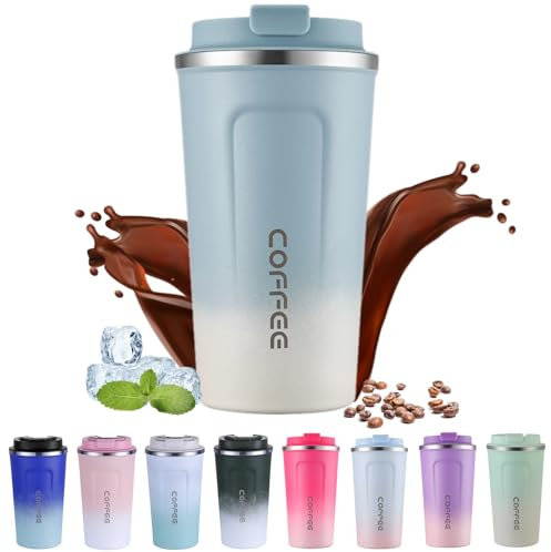 EACHPT Tazza Termica per caffè, Thermo Coffee Mug to go 510ml da Termos Caffè in Acciaio Inossidabile senza BPA, tazza da caffè con Coperchio, per caffè caldo/freddo, tè e
