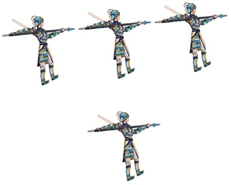 Abaodam 4 Stück Marionetten-schattenspiel-Ornament Figur Traditionelles Schattenspiel Puzzle-Spielzeug Schattenpuppenspiel Bausatz Selber Machen Gehirnspielzeug Schattenmarionetten Holz