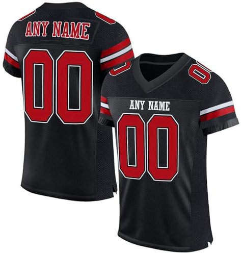 American Football Custom Jersey for Men Women Youth Personalised Name Number Team Name Logo Jerseys Customise Sports T-Shirts Quick Dry Rugby Uniform Moisture Wicking Active Tops 5