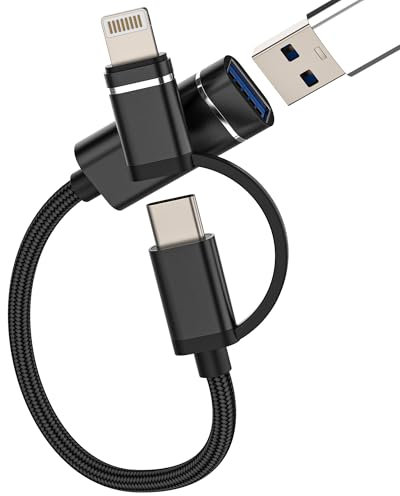 Adaptateur USB C Lightning Mâle Vers OTG(2 en 1)prise USB 3.0 Femelle Pour IPhone16 15 14 Pro Max Pour IPad Câble Type C USB A Clavier Connecteur Appareil Photo Clé Compatible Avec Samsung S24 Adapter