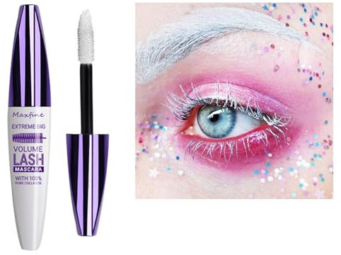 Mascara télescopique violet 5D pour les yeux,Imperméable à l'eau,Longue durée,Effet bouclé,Mascara anti,clump,Effet faux cils,Utilisation pour cosplay (Tuyau blanc - Blanc)
