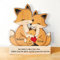 Drawelry Personalisiert Tier Holz Puzzle Ornamente mit 2–5 Familie Namen Gravur Skulptur Hund Katze Maus Pinguin Fuchs Statue Puzzles Dekoration für Weihnachten Neujahrs Geschenke (Fuchs)