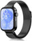 Tuocal Kompatibel mit Huawei Watch Fit 4/4 Pro/Fit 3 Armband, Metall Mesh Magnetisch Edelstahl Ersatzband für Huawei Watch Fit 4/4 Pro/Fit 3 Herren Damen, Schwarz