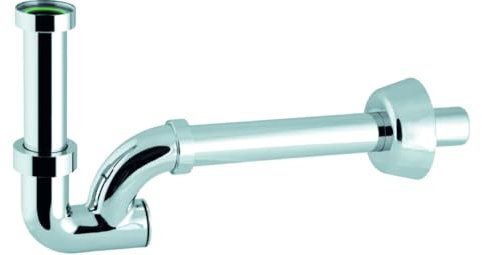 BSSTORE Sifón cromado para lavabo, entrada 11/4 x 100 mm, desagüe diámetro 32 mm, longitud 250 mm