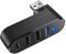 Divisor USB de 4 puertos para coche, extensor USB giratorio de 90°/180° con 3 puertos USB y 1 alimentación USB C, adaptador multipuerto USB para laptop, coche, teléfono móvil