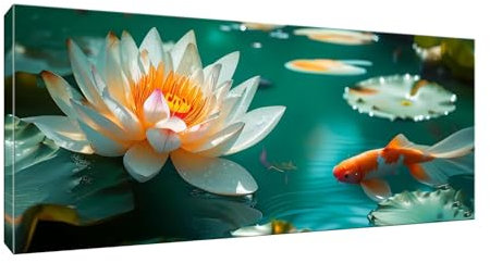 5D Diamond Painting Groß XXL Diamant Painting Bilder Seerosen Koi Diamond Art Erwachsene Full Drill DIY Diamant Kunst Malerei Stickerei Set Kreuzstich Bilder Home Wand Dekor Geschenk 90x225cm G-780