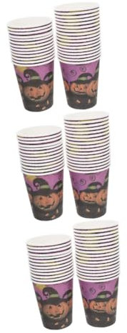 Didiseaon 3sets Halloween Party Cups Paper Cups Lids Red Green Hot Drink 30pcs*3